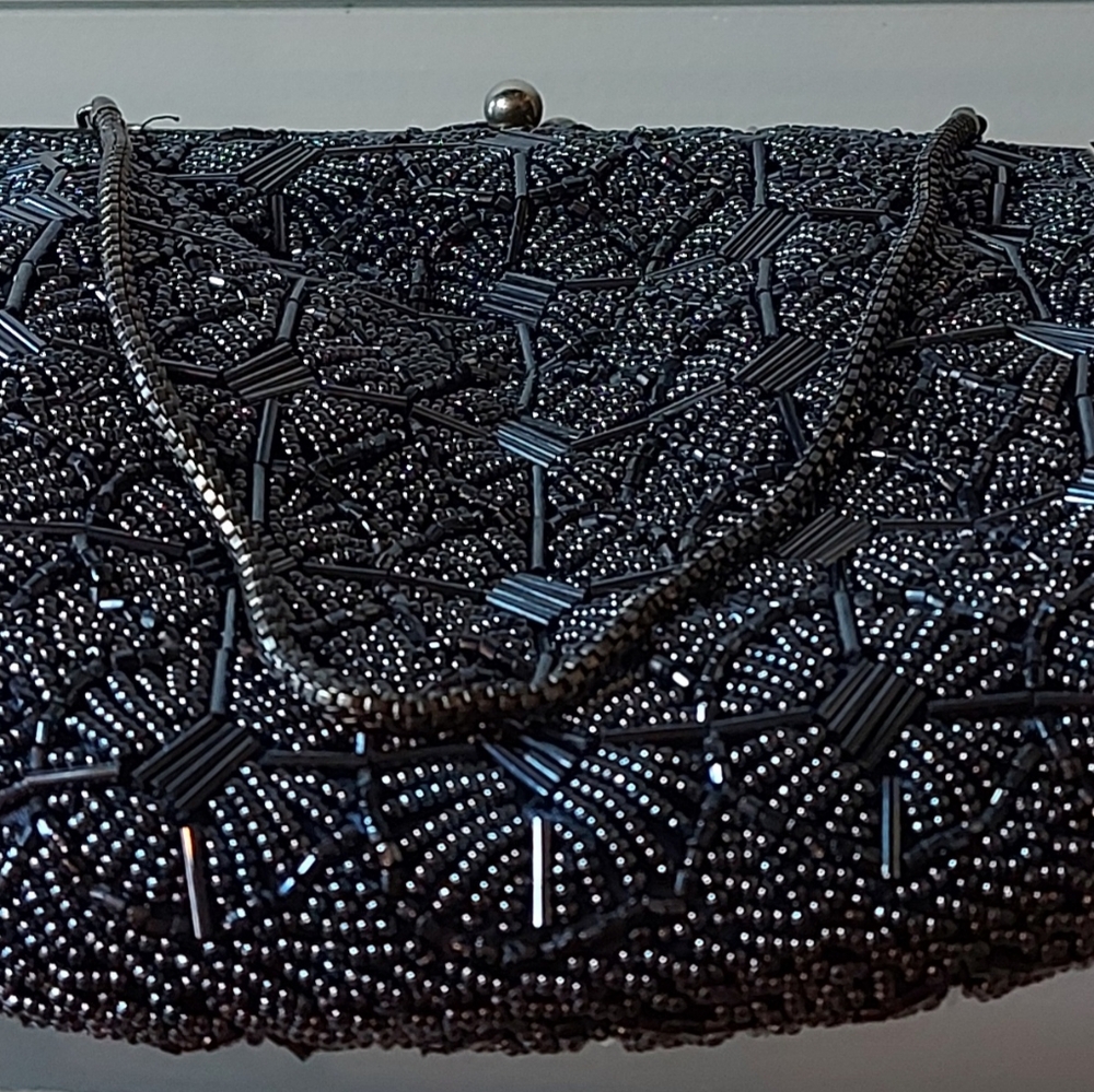 Beaded Evening Bag, Beaded Clutch, Formal Occasion Purse, 1950's Clutch - Picture 3 of 6